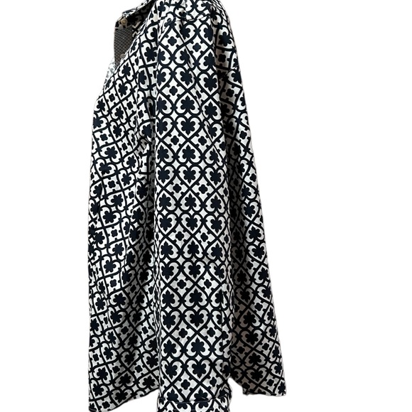 Talbots Plus 24W patterned, no iron button down black & white blouse (NWOT) - Picture 7 of 14